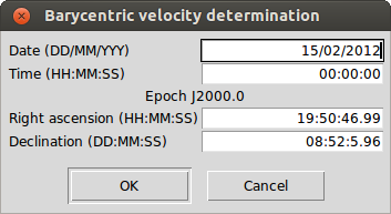 Barycentric velocity determination and correction